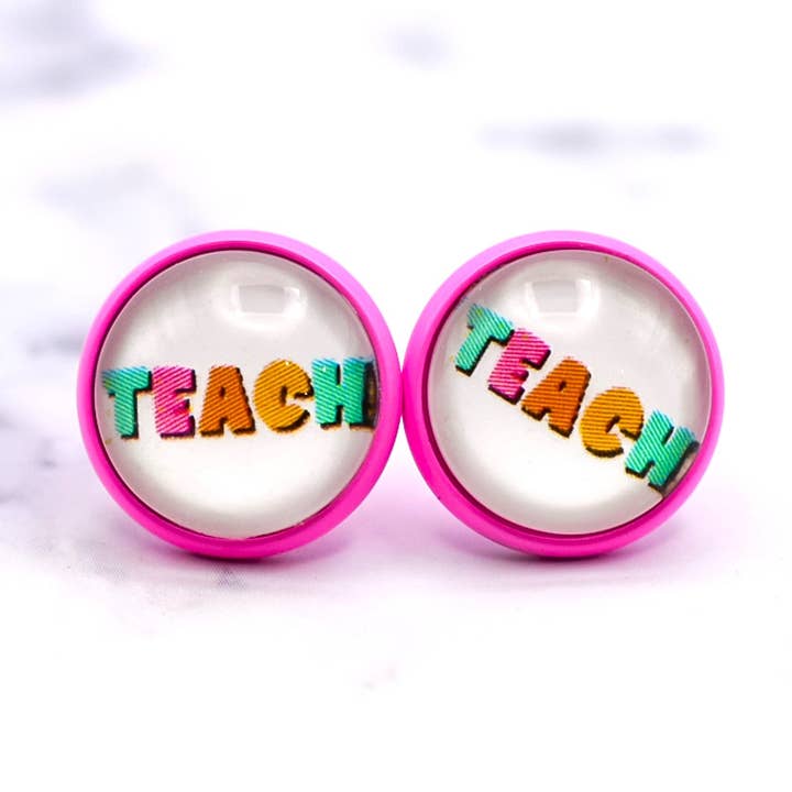 Boucles d'oreilles à tige Teach Photo pour la vente par Daydreamer Designs