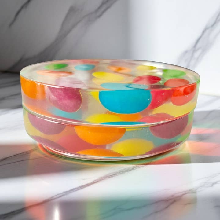 Handmade Multi Colour JellyBean Sweets Resin Coasters for wholesale by Face It Home Decor