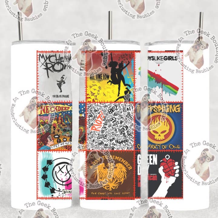 Punk Pop Music Emo Album Quilt Tumbler for wholesale by The Geek Boutique