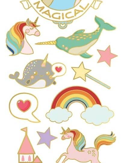 Magical Unicorn Faux Enamel Sticker for wholesale by Paper House Productions