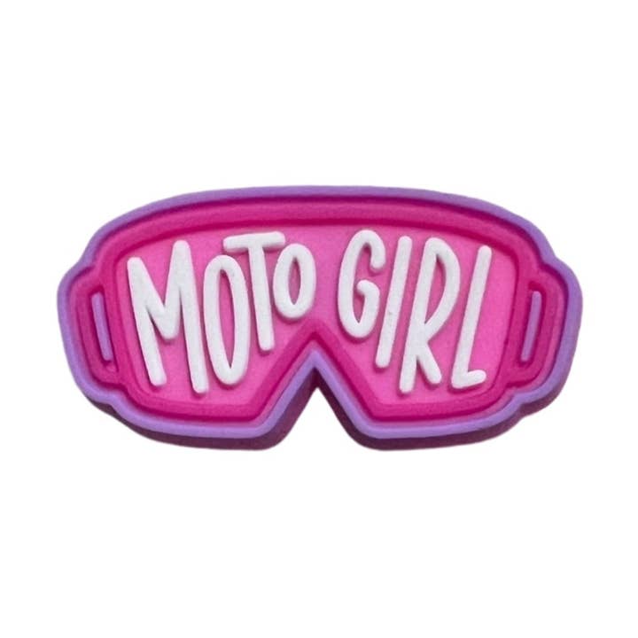 Moto Girl Croc Charm for wholesale by Strictly Wild
