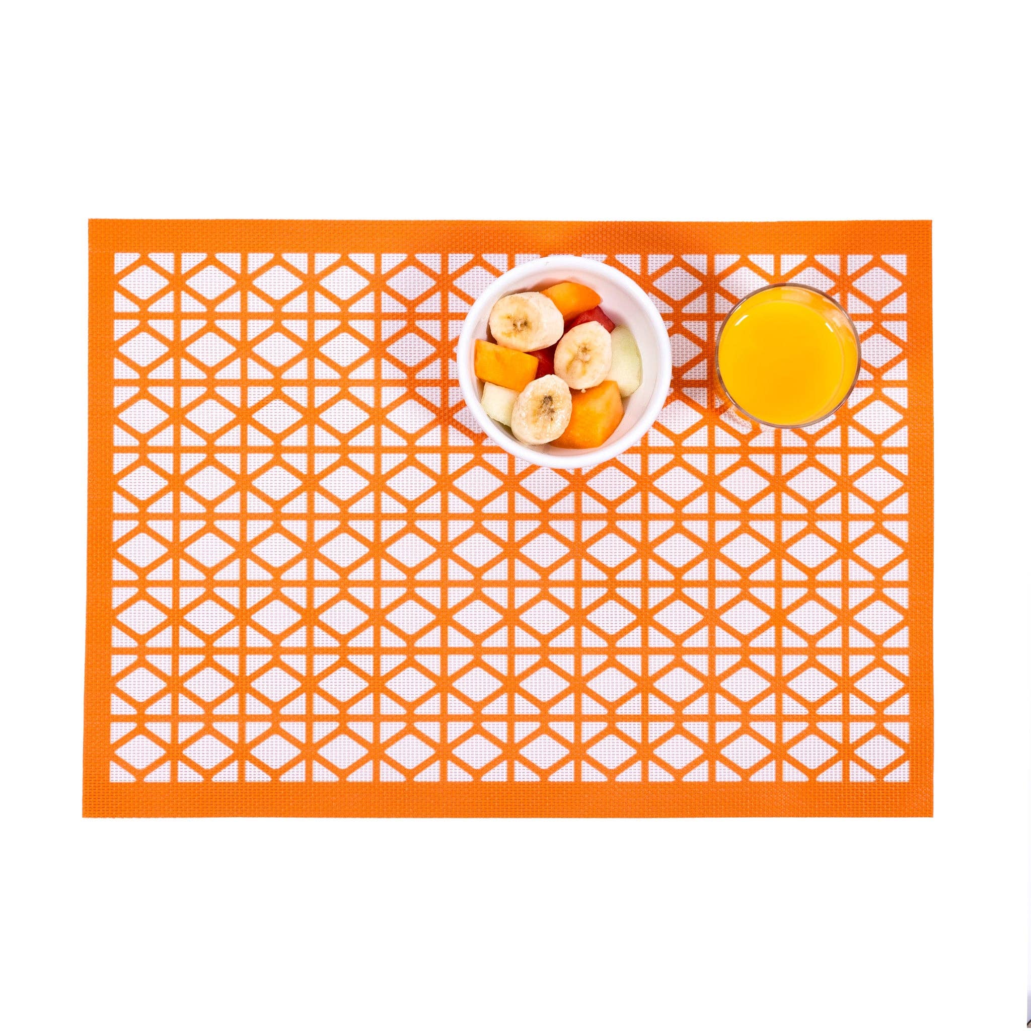 hide+seek SUPPLY CO - Vente Sets de table - Set de table tissé recto-verso Breeze Block-Orange 45x42,5 cm5