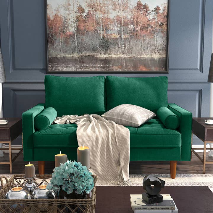 Loveseat - Nomad II - Square Arm Velvet Upholstery for wholesale by Coosy Home