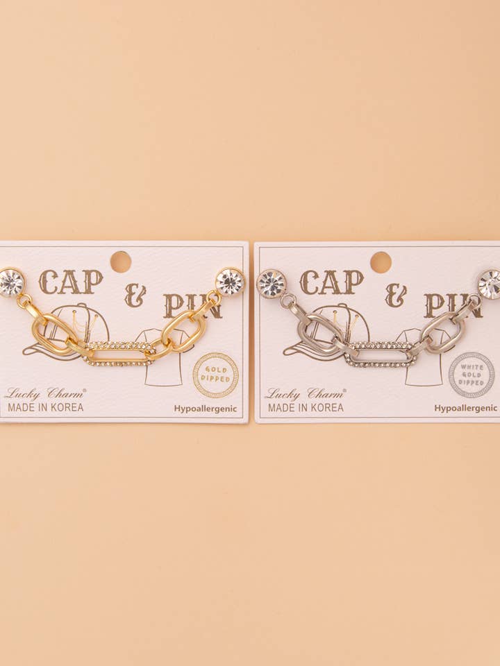 Crystal Rhinestone Embellished Paperclip Link Cap Chain for wholesale by SP Sophia Collection