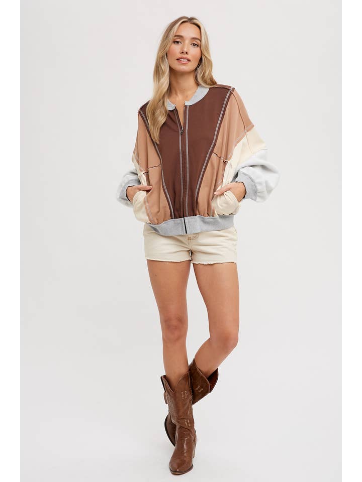 Bluivy - Wholesale Bomber Jacket - Women's - COLOR BLOCK BOMBER JACKET14