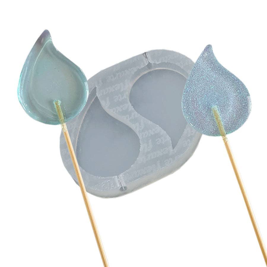 Flexarte USA – wholesale Cocktail shaker – Drops Shaped Swizzle Stick Silicone Mold - To stir in a Cocktail Lollipop Mold for drinks Isomalt Hard Candy Lollipops Mould