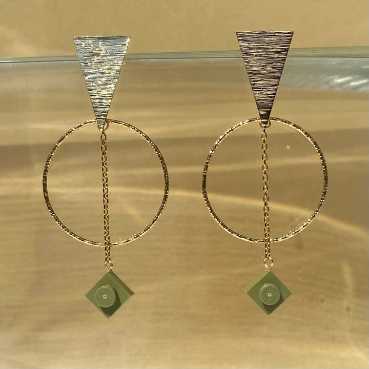 Brique d'Oreille - Vente Boucles d'oreilles pendantes - Boucles d'oreilles ethniques dorées - Les Voyageuses20