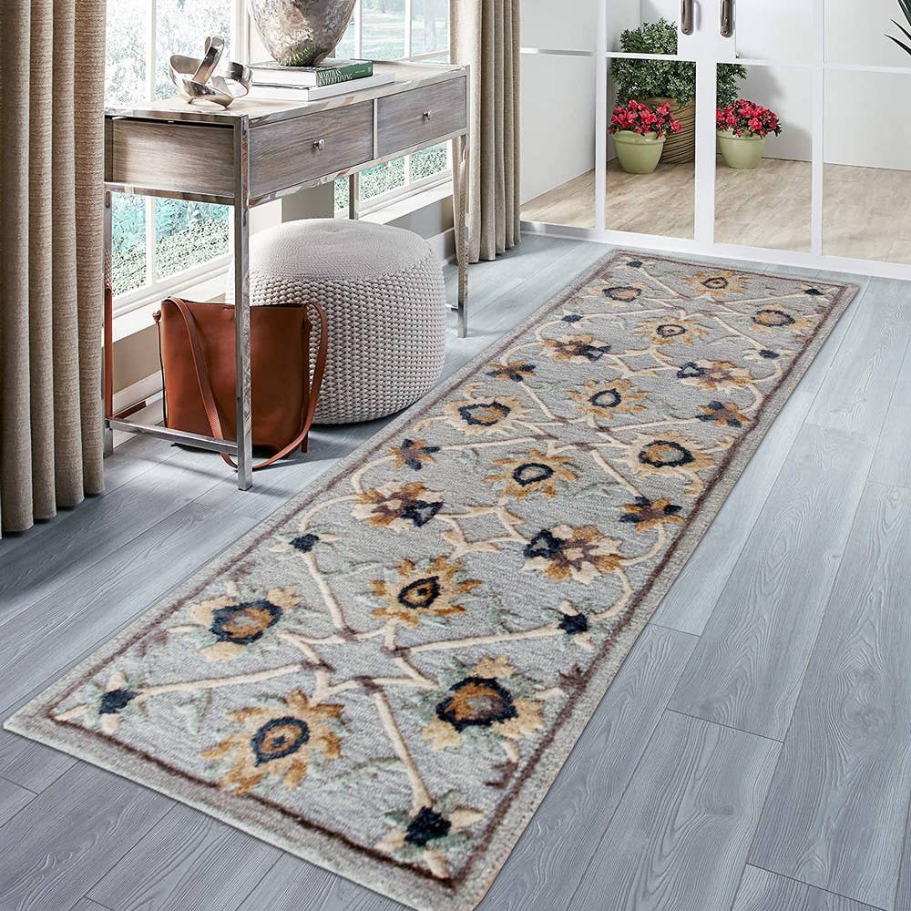LR Home - Wholesale Area Rug - Beatrice Floral Gray Hearth / Round / Runner Area Rug11