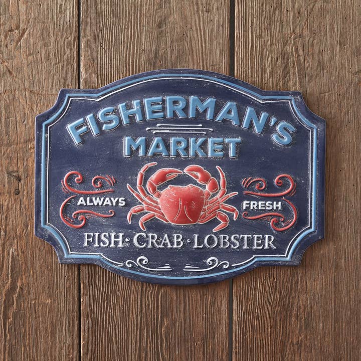 Fisherman's Market Wall Sign for wholesale by CTW Home Collection