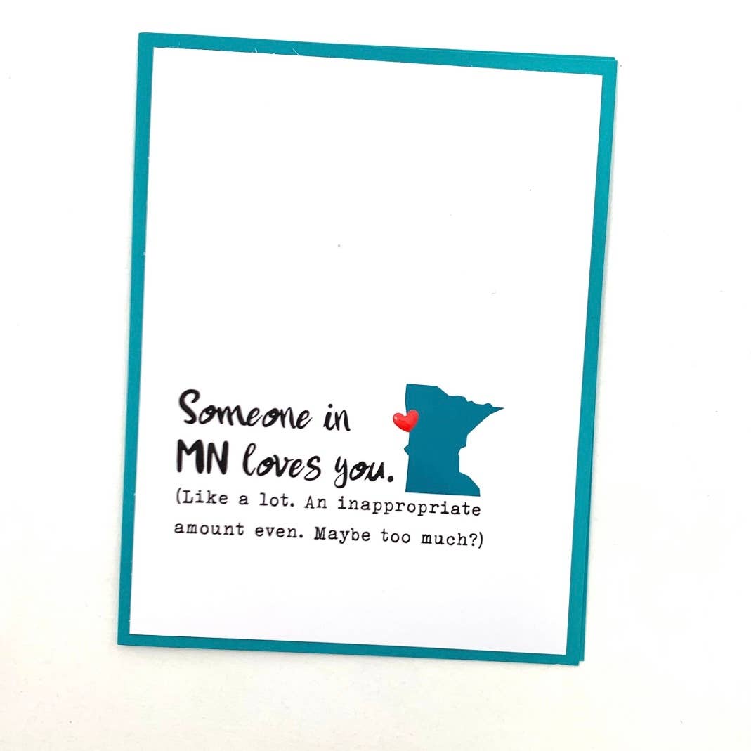Muddy Mouth Cards – Engroshandel Kærlighedskort – Savner dig ven Nogen i Minnesota elsker dig Stat kort1