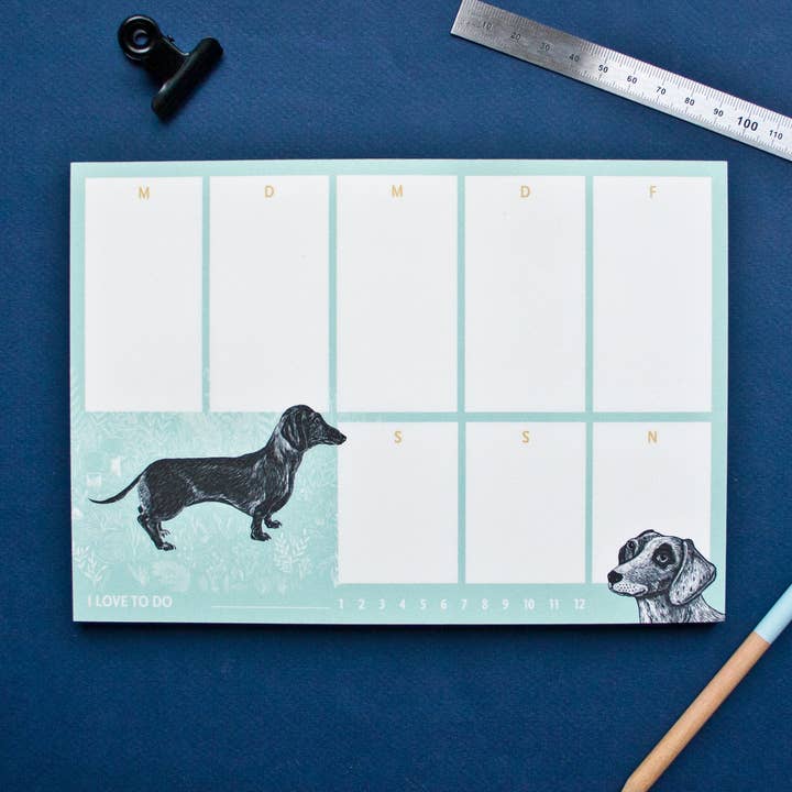 Weekly Planner Dachshund in A5 Format for wholesale by Katja Rub