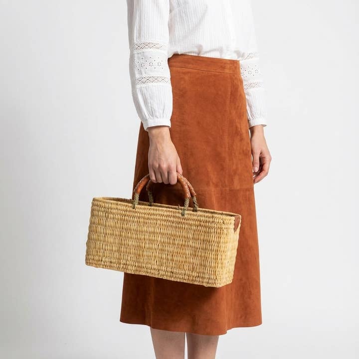 Melecraft - Vente Paniers - Ensemble de paniers en roseau naturel - Avec cuir marocain fait main10