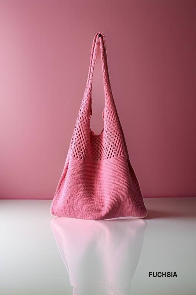 42POPS - Vente Tote bag – femme - Sac cabas en maille crochetée moitié pointelle6