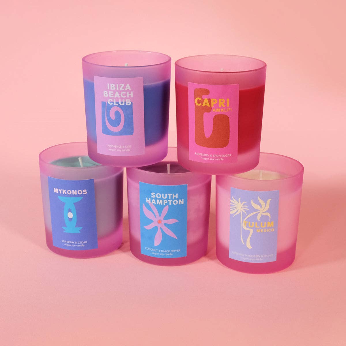 Flamingo Candles – Engroshandel Glaslys – Raspberry & Spun Sugar Capri Vacay stearinlys1