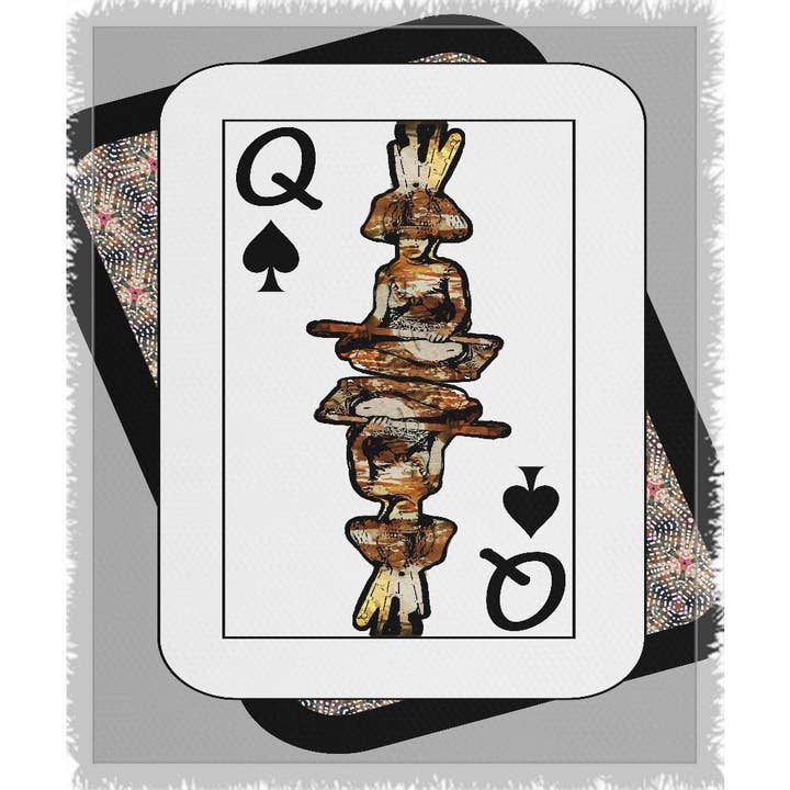 Spil din hånd... Dronning Spade No. 4 Vævet Blanket for engroshandel hos 3 Piece Urban Artisan