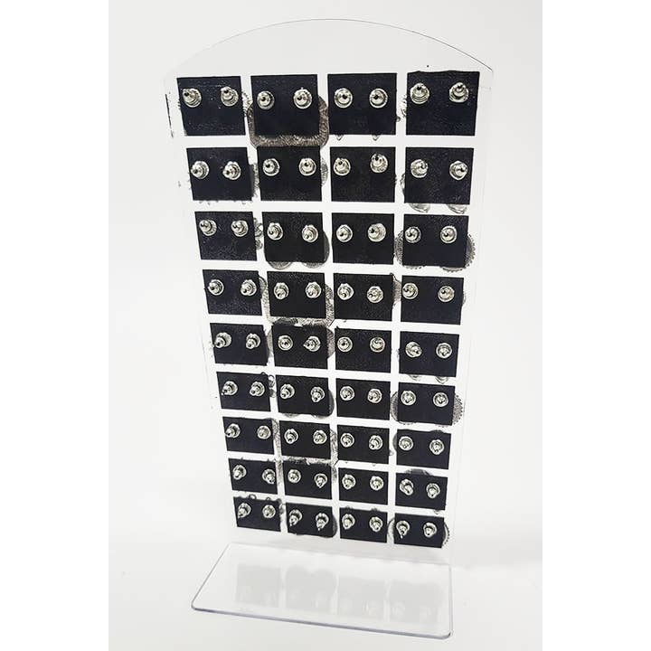 Funteze - Wholesale Stud/Post Earrings - 36 Pair Turquoise Stud Earrings with Display Case