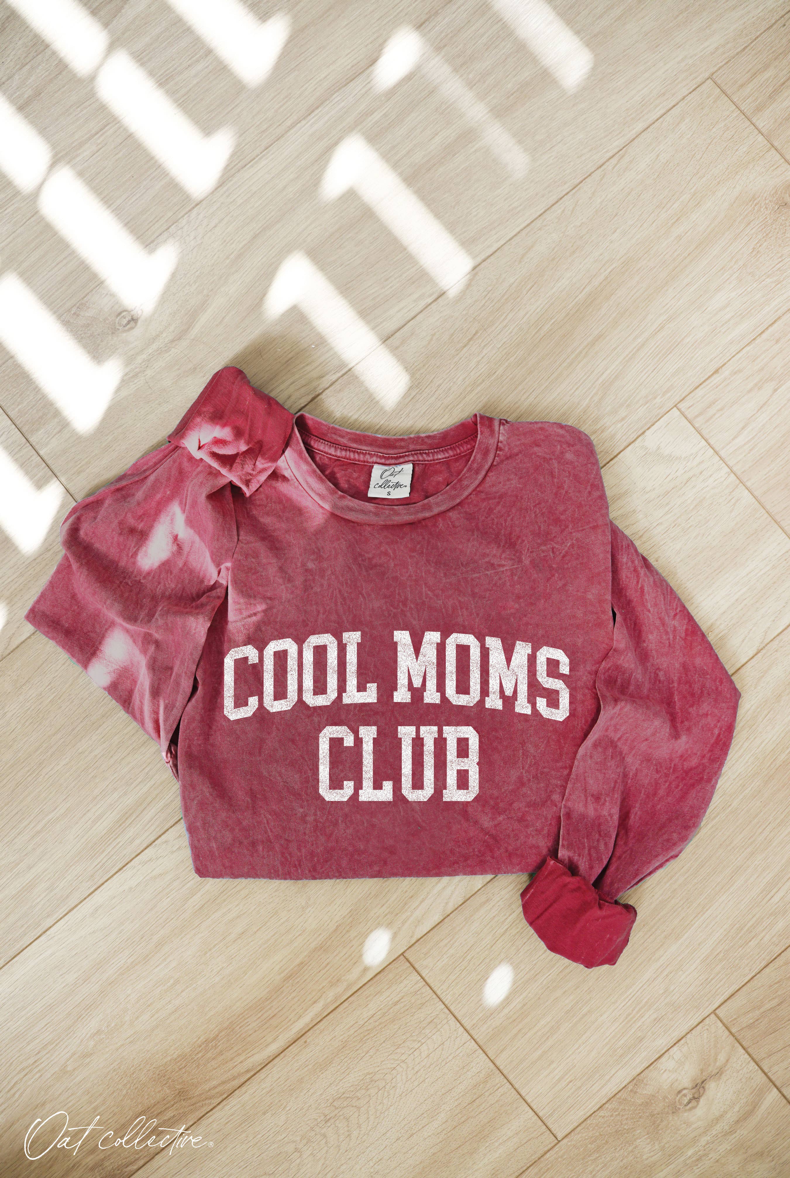 OAT COLLECTIVE - Wholesale Screen Printed T-Shirt - Women's - COOL MOMS CLUB Mineral Washed Long Sleeve Graphic4