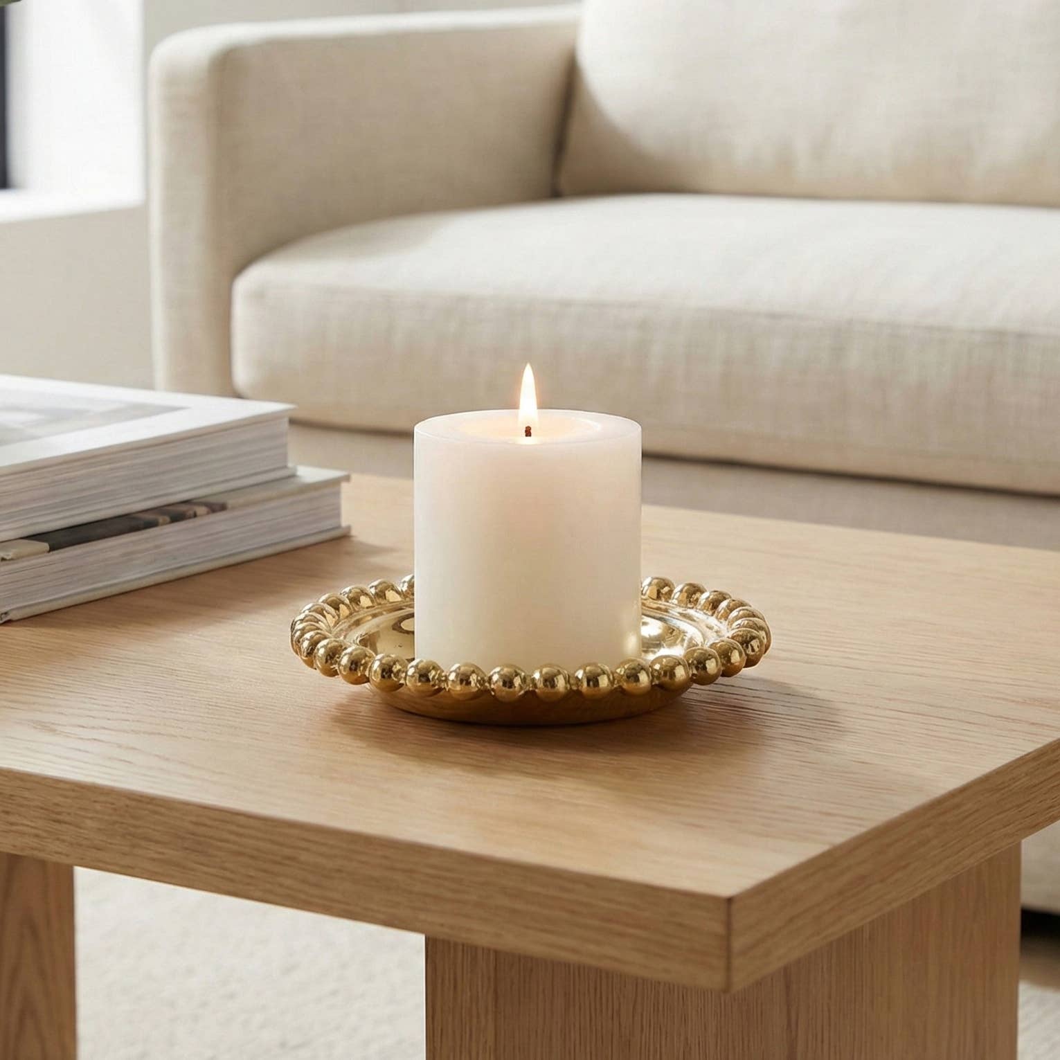 India Handicrafts Inc - Wholesale Decorative Plate/Dish/Bowl - Gilded Gold Beaded Plate