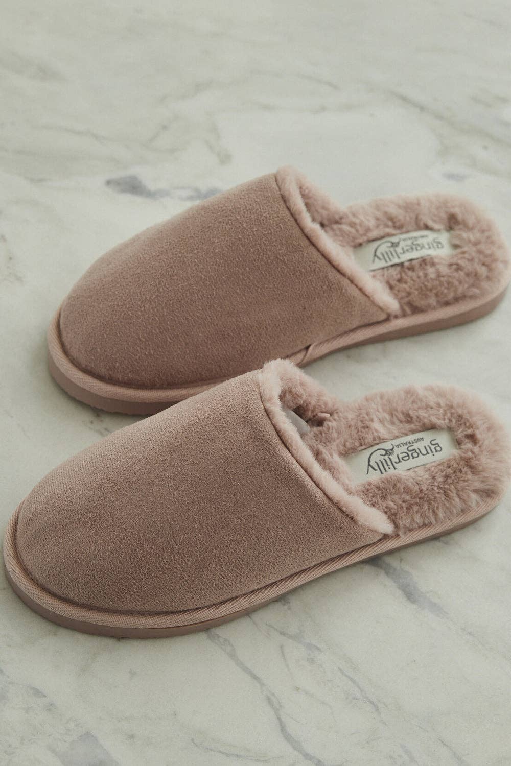 Gingerlilly - Wholesale Slippers - Women's - Mock Suede Slipper - St Moritz Grey Navy Pink3
