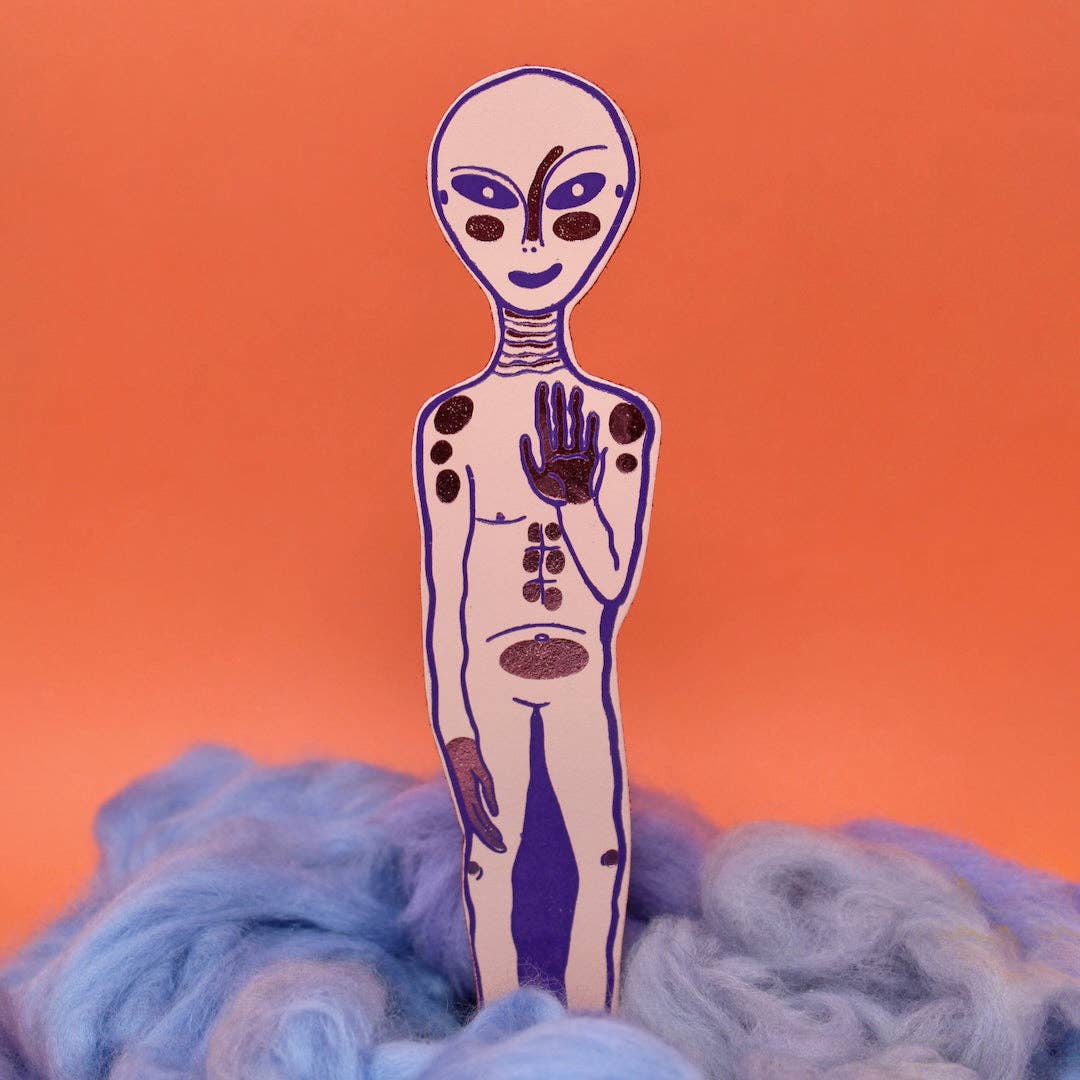 Ark Colour Design – Engroshandel Bogmærke – Alien bogmærke i ægte læder1