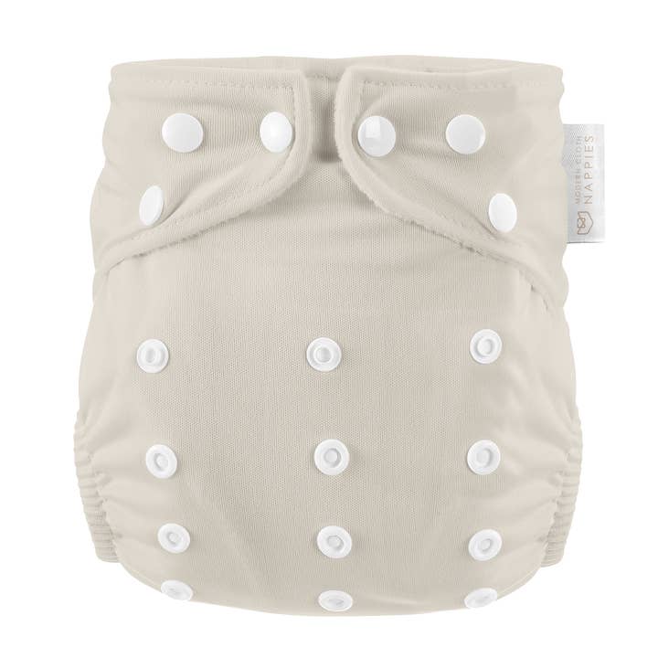 One Size All-In-One Reusable Cloth Nappy - Grey Mist for wholesale by Modern Cloth Nappies