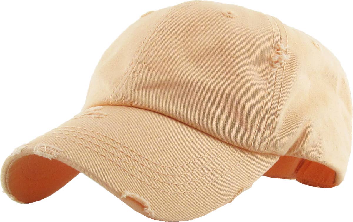 KBETHOS - Wholesale Ponytail Cap - Women's - Ponytail Washed Distressed Cotton Cap108