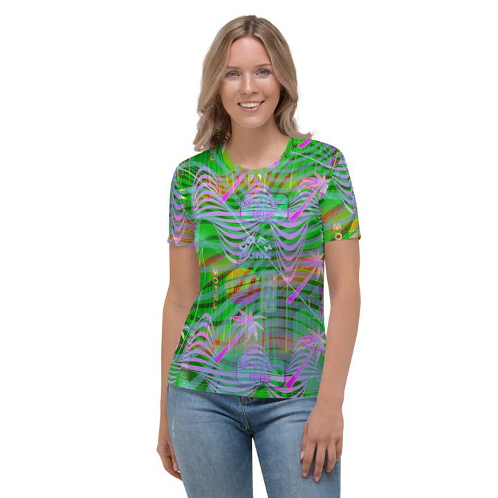 Vaporwave Womens Shirt | Vibrant Green for wholesale by BillingtonPix