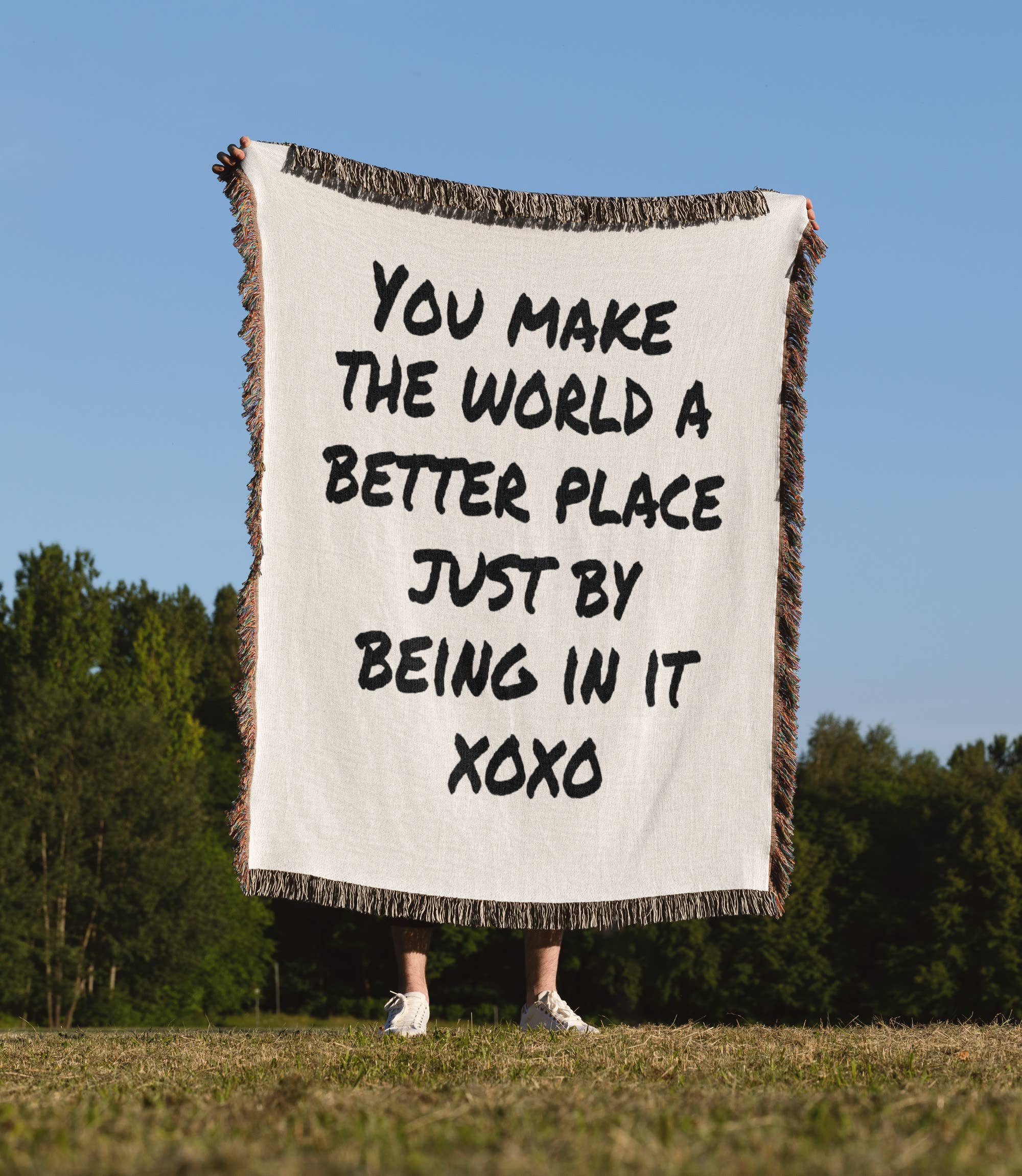 3dRose - Wholesale Throw Blanket - 3dRose, You make the world a better place just by being in it. Compliment note, Blanket1
