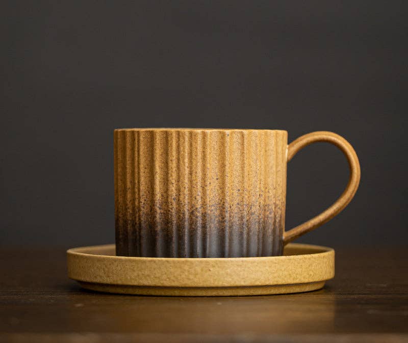 Gohobi （We cover U.S. import duties） - Wholesale Coffee Mug - Gohobi Japanese Style Ceramic Coffee Mug with Saucer Set 0071