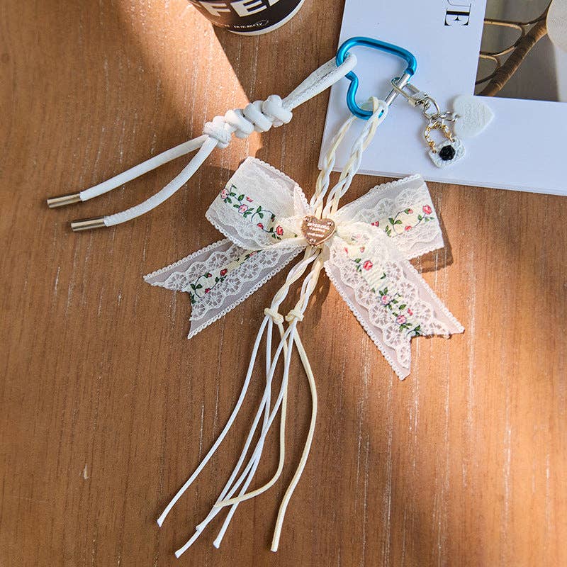 Dipped Shop - Wholesale Keychain - Women's - Cute Bow Star Braided Keychain Bag Charm DP25C7670