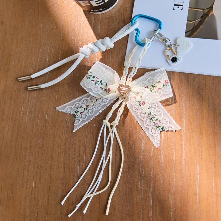 Dipped Shop - Wholesale Keychain - Women's - Cute Bow Star Braided Keychain Bag Charm DP25C767