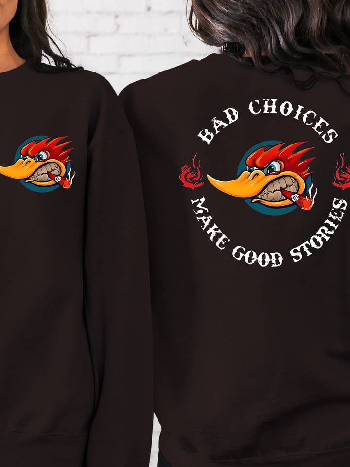 STRONG N FREE CDN - Wholesale Graphic Sweatshirt - Unisex - Sweatshirt Hoodie T-Shirt Gear Head Bad Choices Make Good Stories