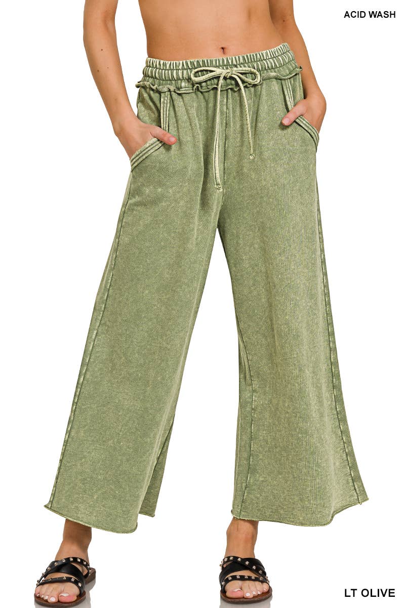 42POPS - Vente Pantalon – femme - ",.._ PALAZZO EN MOLLETON FRANÇAIS LAVÉ AVEC POCHES4