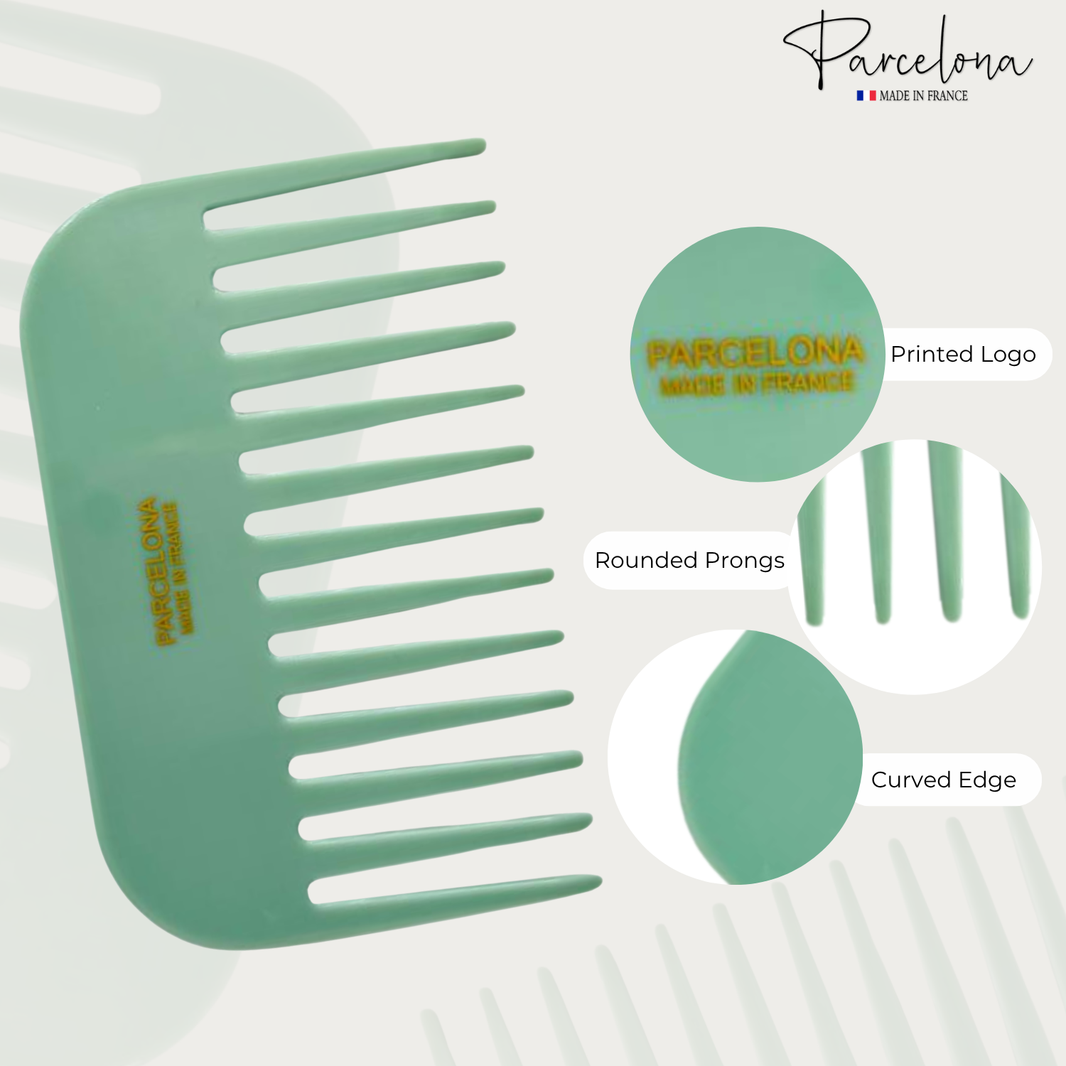Parcelona - Wholesale Hair Brush/Comb - Parcelona Wide Tooth Comb Tropical Toucan Floral Print Comb for Thick Curly Hair36