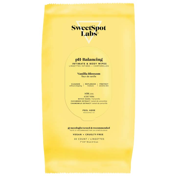 Vanilla Blossom pH-Balancing+ Intimate & Body Wipes- 30ct for wholesale by Sweetspot Labs