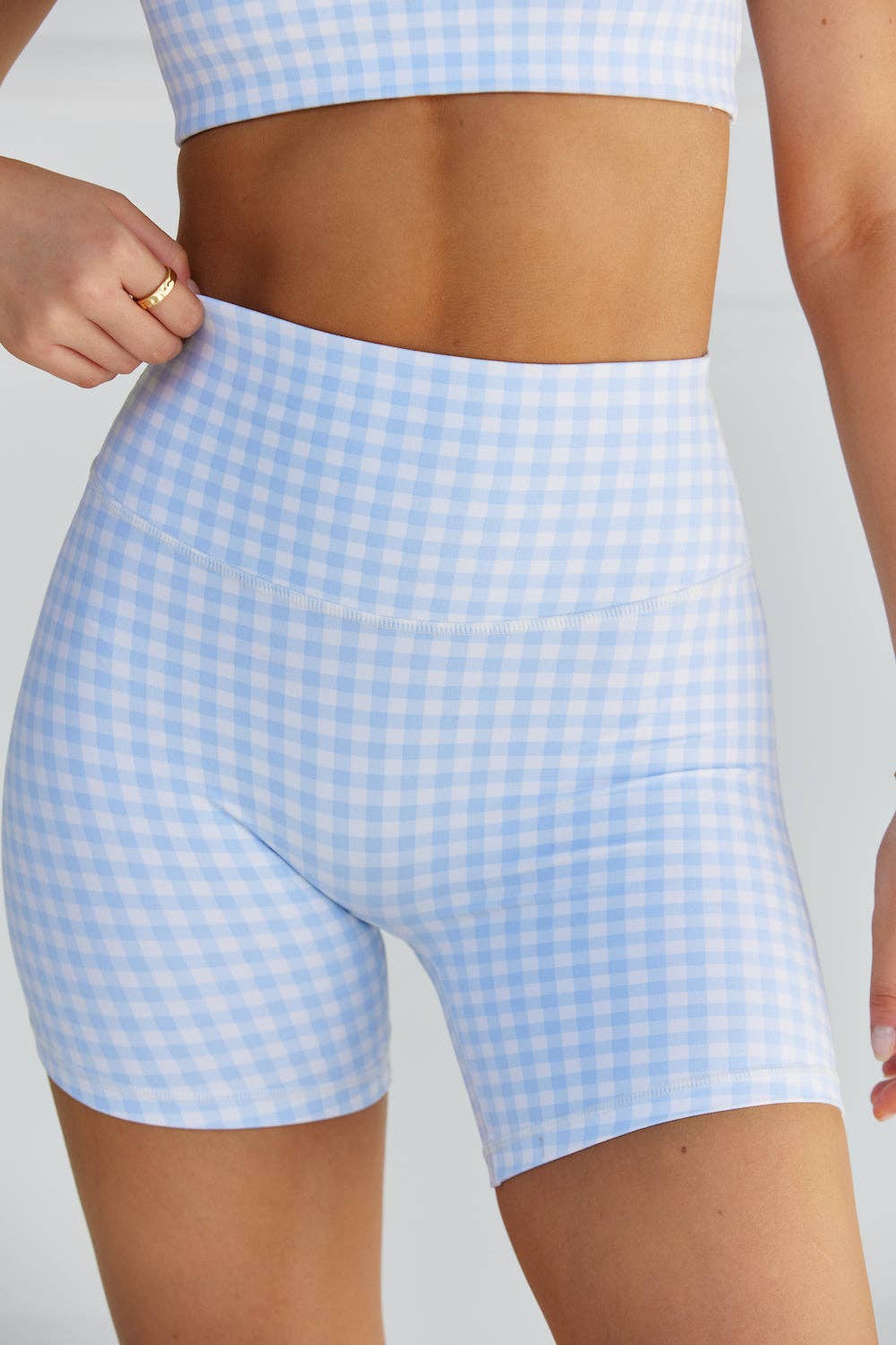 Astoria LUXE BALANCE Short - Blue Gingham for wholesale on Faire4