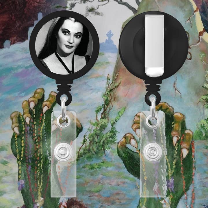 Lilly Badge Reel for wholesale by Graveyard Offerings