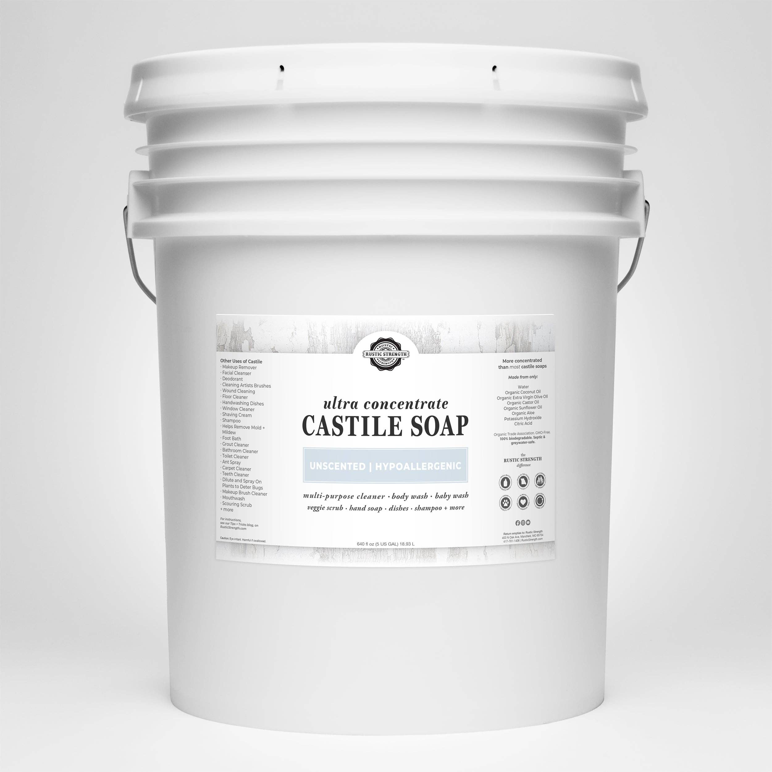 Rustic Strength - Wholesale Body Wash/Shower Gel - Castile Soap - Concentrated | Unscented0