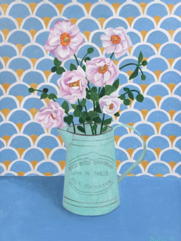 Blommotiv på fransk vintage kanna – shabby chic stil för wholesale av Sally B