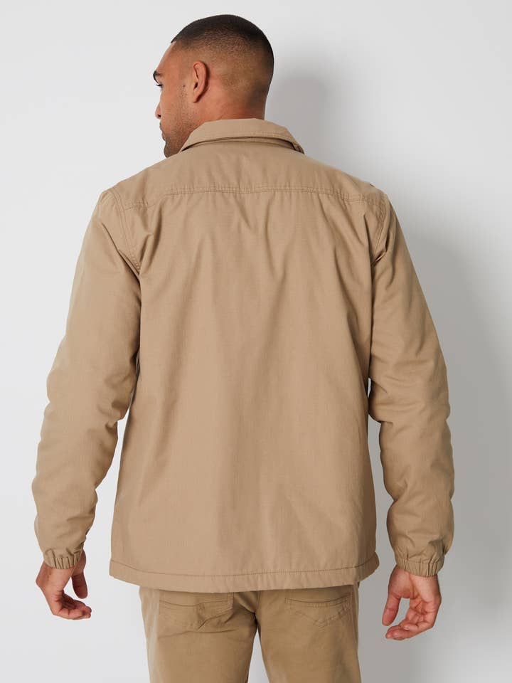 Stone Men's Zip Through Cotton Shacket for wholesale on Faire1