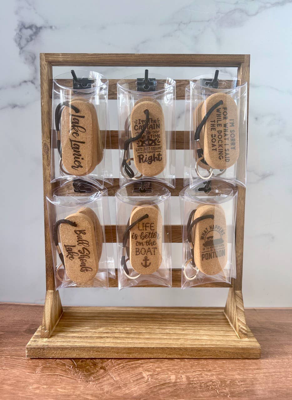 The Lillie Pad - Vente Porte-clés – unisexe - Porte-clés flottant en liège avec nom personnalisé pour la navigation7