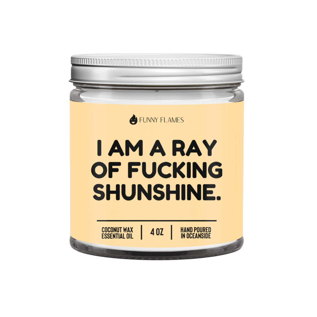 Funny Flames Candle Co - Les Creme – wholesale Jar/filled candle – I Am A Ray Of F*cking Sunshine - Funny Flames Candle4