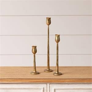 Audrey's Home & Gift - Wholesale Candle Holder - Metal Candle Holders, Gold (Set Of 03)1