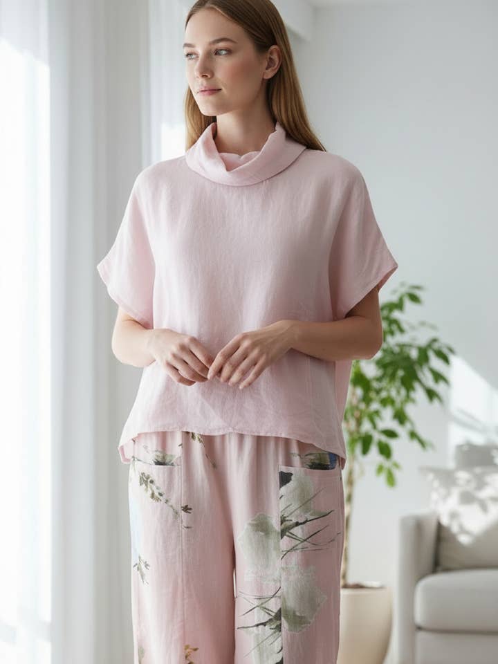 Top gros col en lin 15840 pour la vente par Shyloh