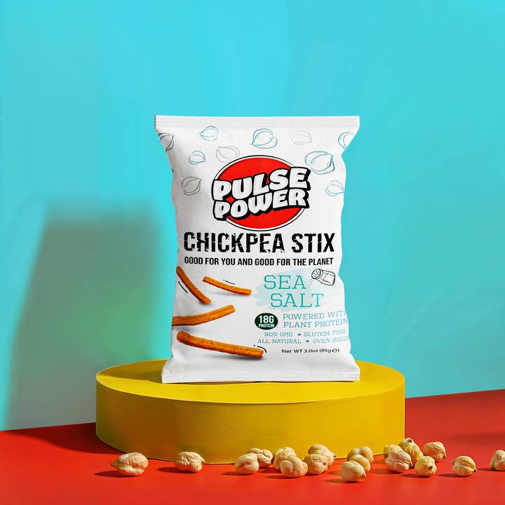 Pulse Power - Wholesale Puffed snack - Pulse Power Chickpea Stix Sea Salt 3oz (12 pack)2