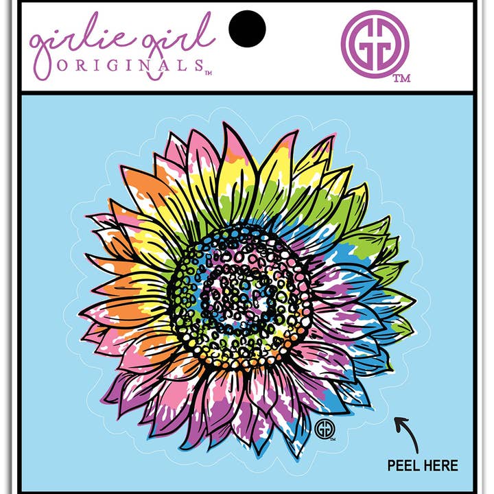 Decal/Sticker Tie Dye Sunflower 2305 for wholesale by Girlie Girl Originals