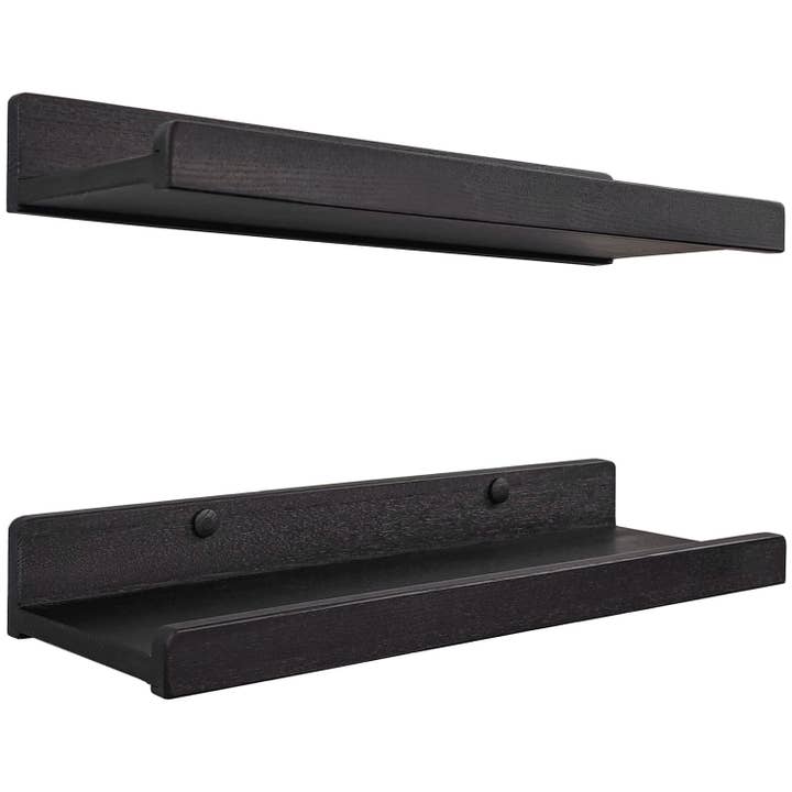 Wood Wedge – Prateleira de parede por atacado – Prateleira de parede flutuante em madeira com borda, Prateleira para Exposição de Quadros 16"12