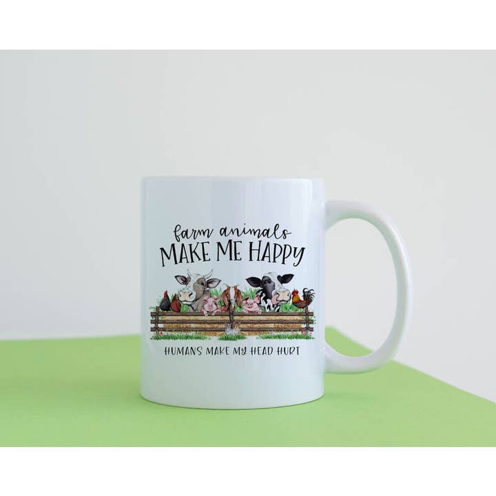 Storms Style - Wholesale Coffee Mug - Farm Animals Make Me Happy Mug