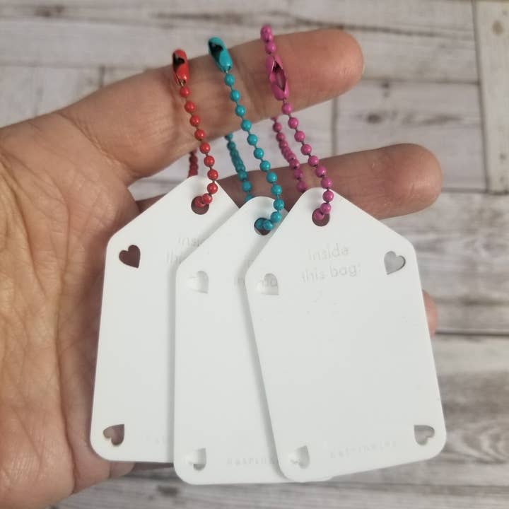 Katrinkles - Vente Matériels de bricolage - Étiquettes adhésives blanches en acrylique pour sac à projets1