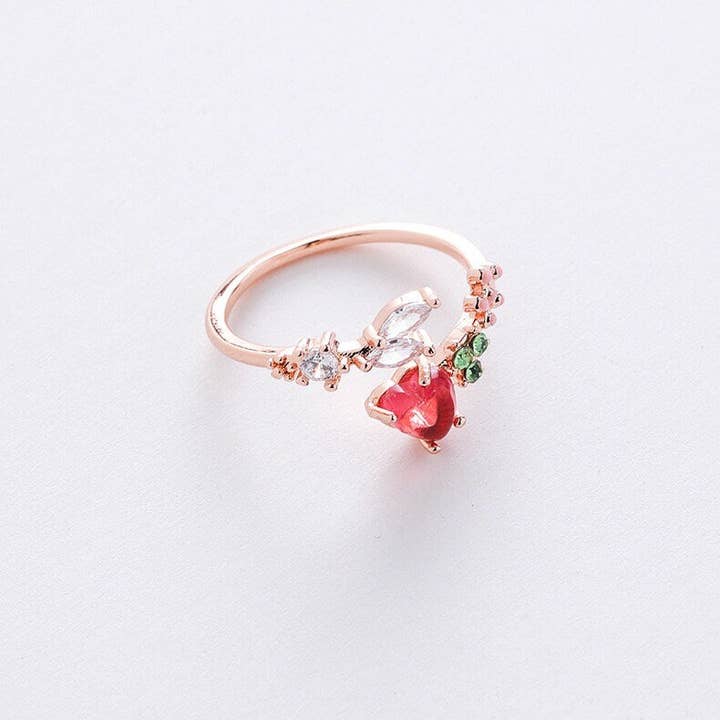 Perimade & Co. LLC - Wholesale Multi-Stone Ring - Dainty Cute Heart Flower Stackable Ring in Solid Copper2